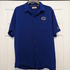 Men's UF Florida Gators 100% Rayon Blue Button down Shirt w/ Embroidered Logo